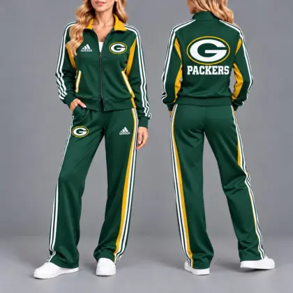 Green Bay Packers | Premium NFL Game Day Tracksuit Set – Full Zip Jacket And Relaxed Fit Pants NY