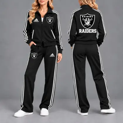 Las Vegas Raiders | Premium NFL Game Day Tracksuit Set – Full Zip Jacket And Relaxed Fit Pants NY