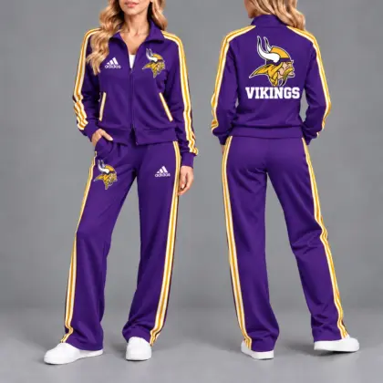 Minnesota Vikings | Premium NFL Game Day Tracksuit Set – Full Zip Jacket And Relaxed Fit Pants NY