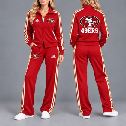 San Francisco 49ers | Premium NFL Game Day Tracksuit Set – Full Zip Jacket And Relaxed Fit Pants NY