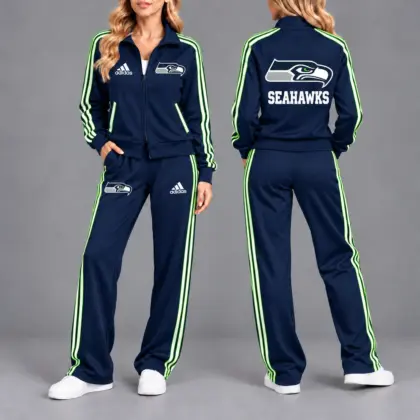Seattle Seahawks | Premium NFL Game Day Tracksuit Set – Full Zip Jacket And Relaxed Fit Pants NY