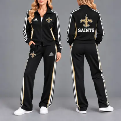 New Orleans Saints | Premium NFL Game Day Tracksuit Set – Full Zip Jacket And Relaxed Fit Pants NY