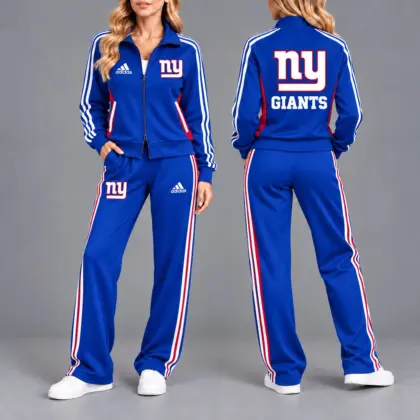 New York Giants | Premium NFL Game Day Tracksuit Set – Full Zip Jacket And Relaxed Fit Pants NY