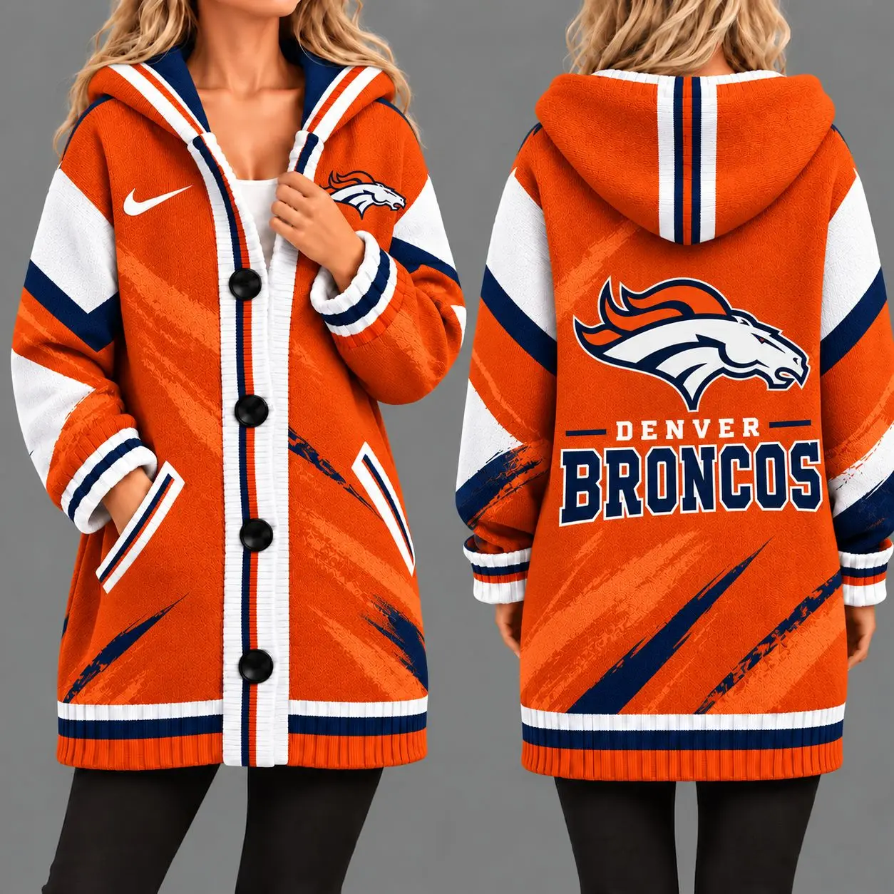 Denver Broncos | Premium NFL Team Pride Oversized Cardigan NY