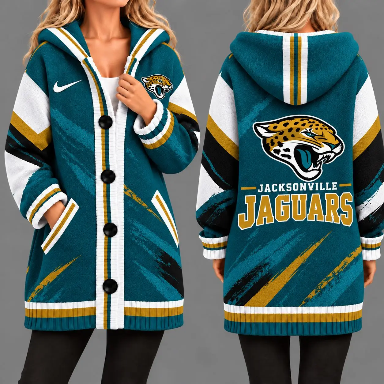 Jacksonville Jaguars | Premium NFL Team Pride Oversized Cardigan NY