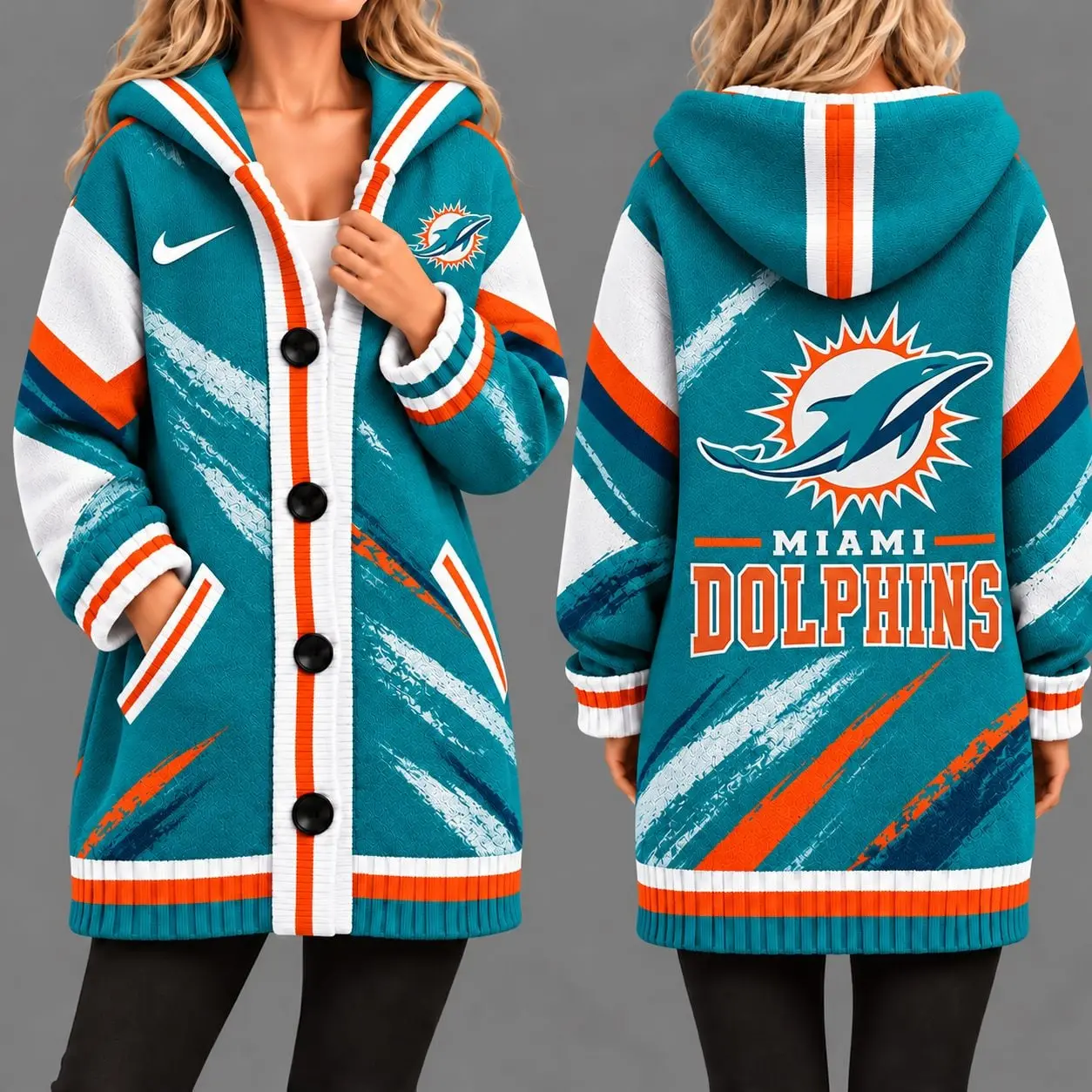 Miami Dolphins | Premium NFL Team Pride Oversized Cardigan NY
