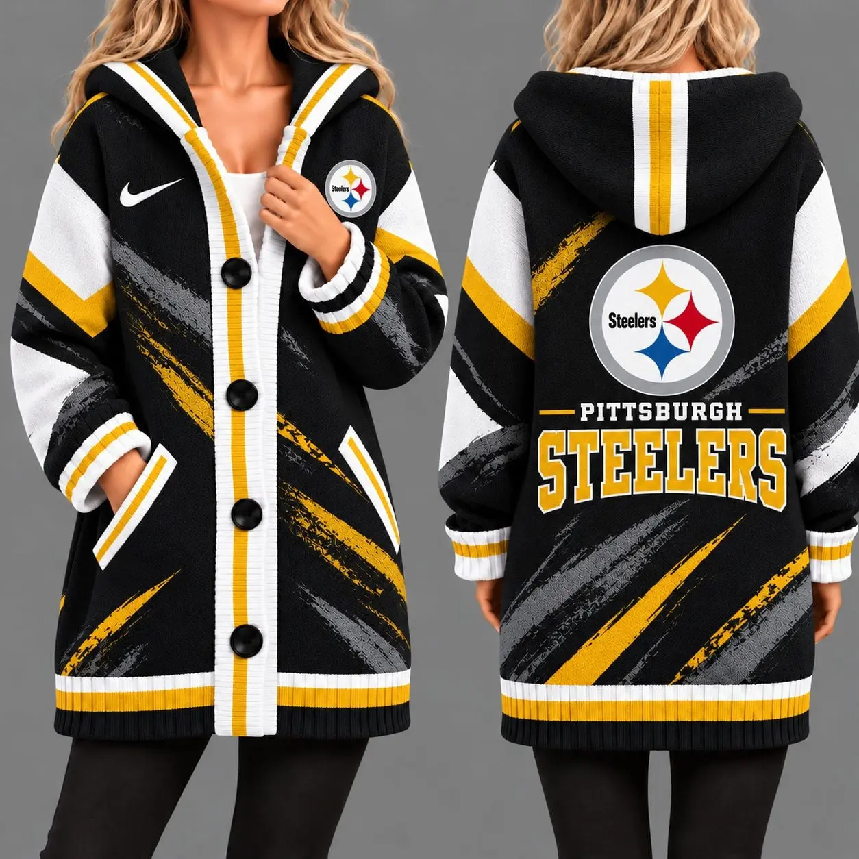 Pittsburgh Steelers | Premium NFL Team Pride Oversized Cardigan NY