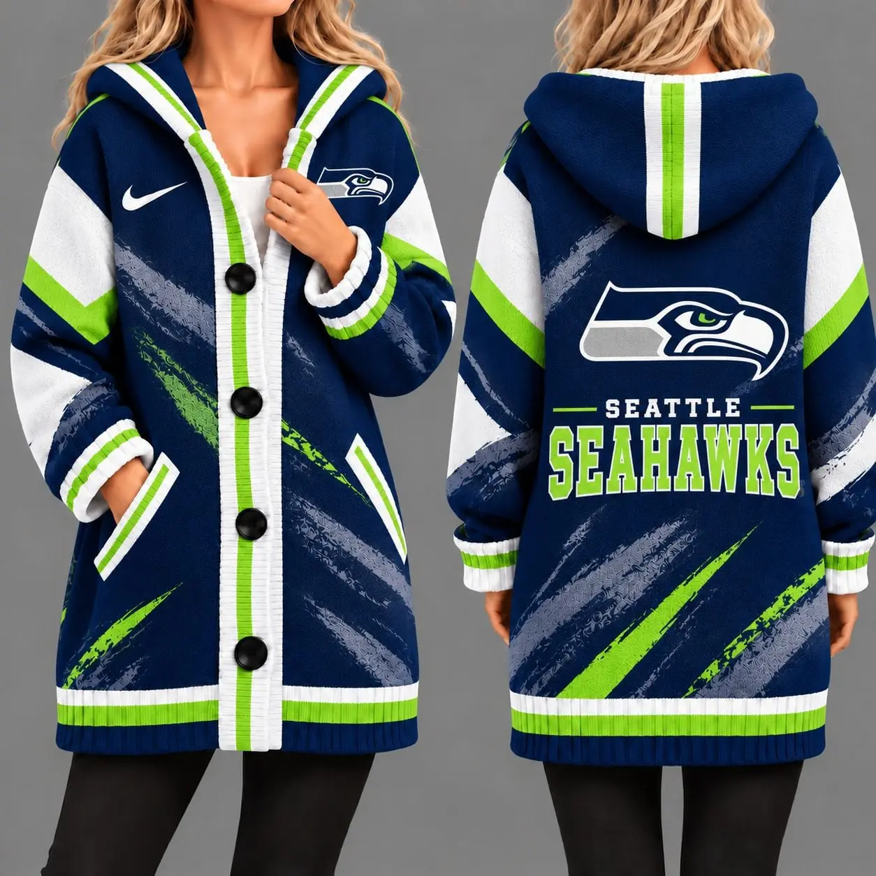 Seattle Seahawks | Premium NFL Team Pride Oversized Cardigan NY
