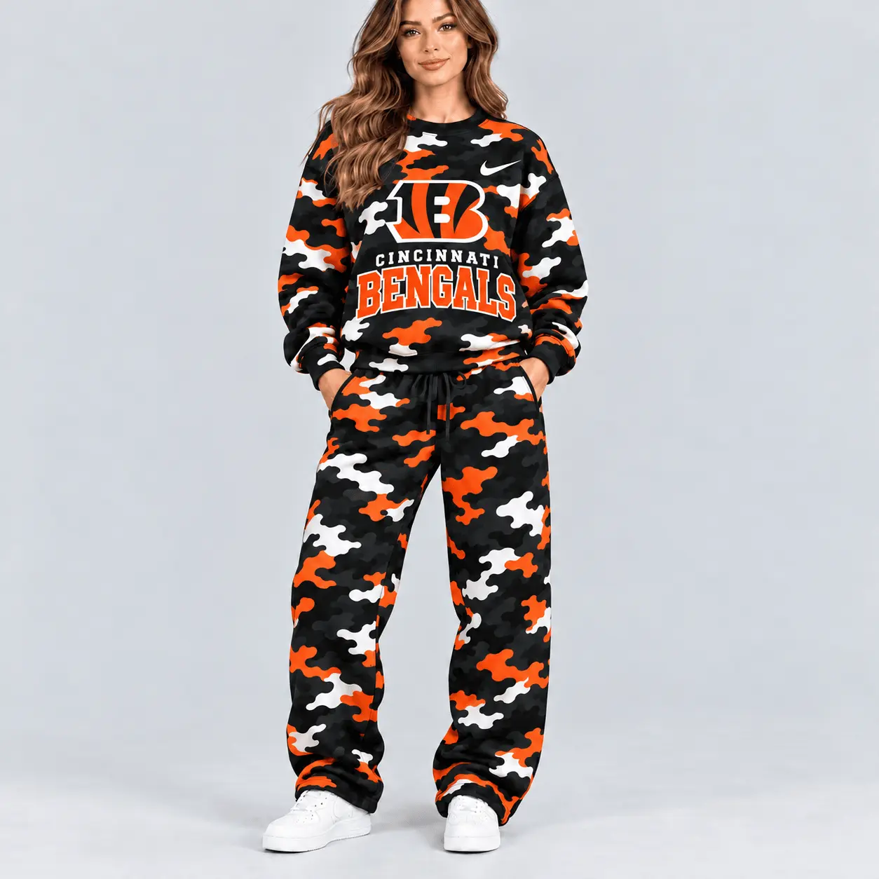 Cincinnati Bengals | Premium NFL Signature Streetwear Camouflage Jogger Set NTH1