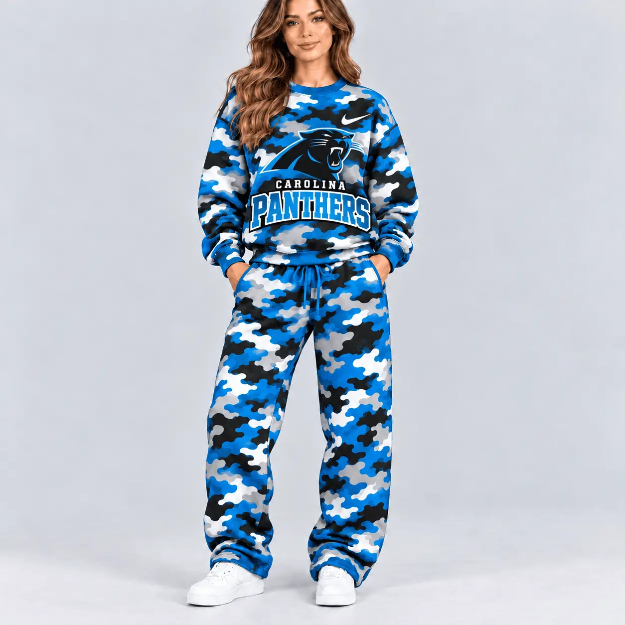 Carolina Panthers | Premium NFL Signature Streetwear Camouflage Jogger Set NTH1