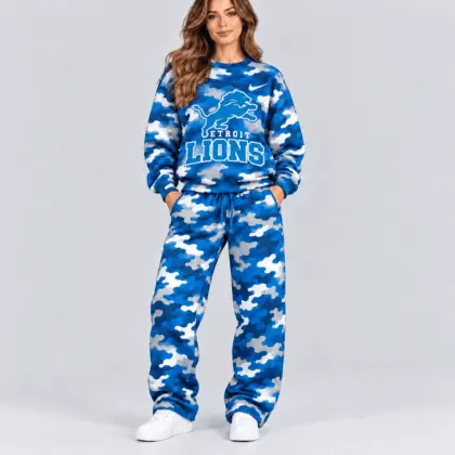Detroit Lions | Premium NFL Signature Streetwear Camouflage Jogger Set NTH1