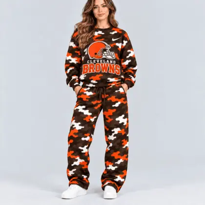 Cleveland Browns | Premium NFL Signature Streetwear Camouflage Jogger Set NTH1