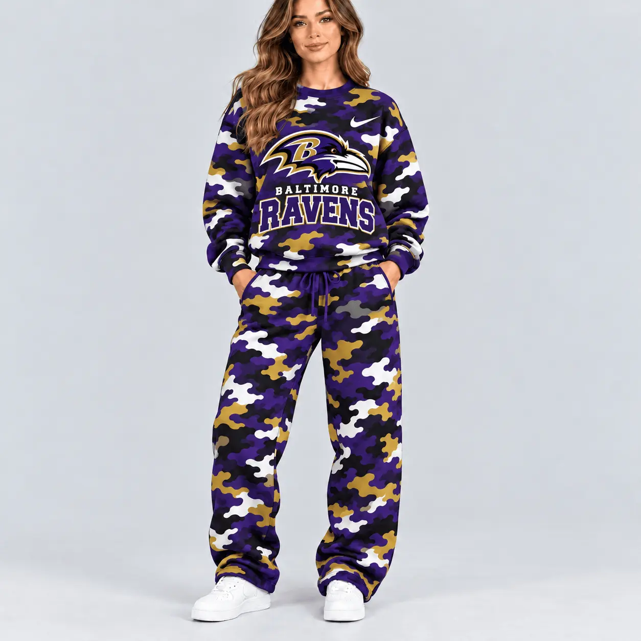 Baltimore Ravens | Premium NFL Signature Streetwear Camouflage Jogger Set NTH1