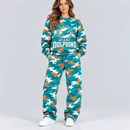 Miami Dolphins | Premium NFL Signature Streetwear Camouflage Jogger Set NTH1