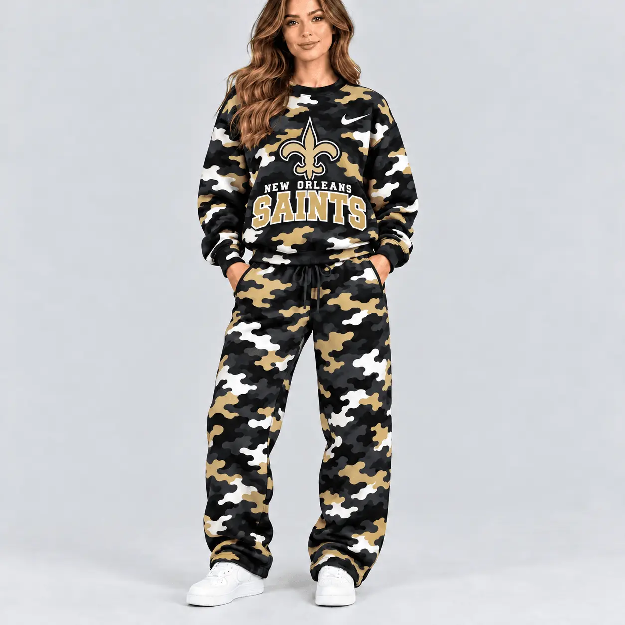 New Orleans Saints | Premium NFL Signature Streetwear Camouflage Jogger Set NTH1