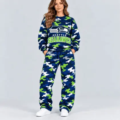 Seattle Seahawks | Premium NFL Signature Streetwear Camouflage Jogger Set NTH1
