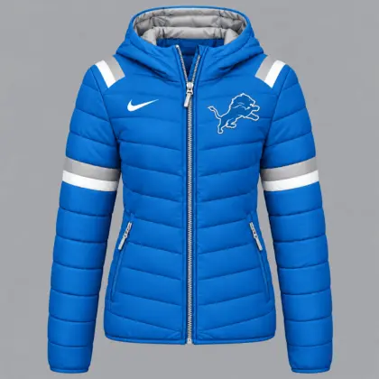 Detroit Lions | Premium NFL Team Pride Split-Panel Hooded Puffer Jacket NY