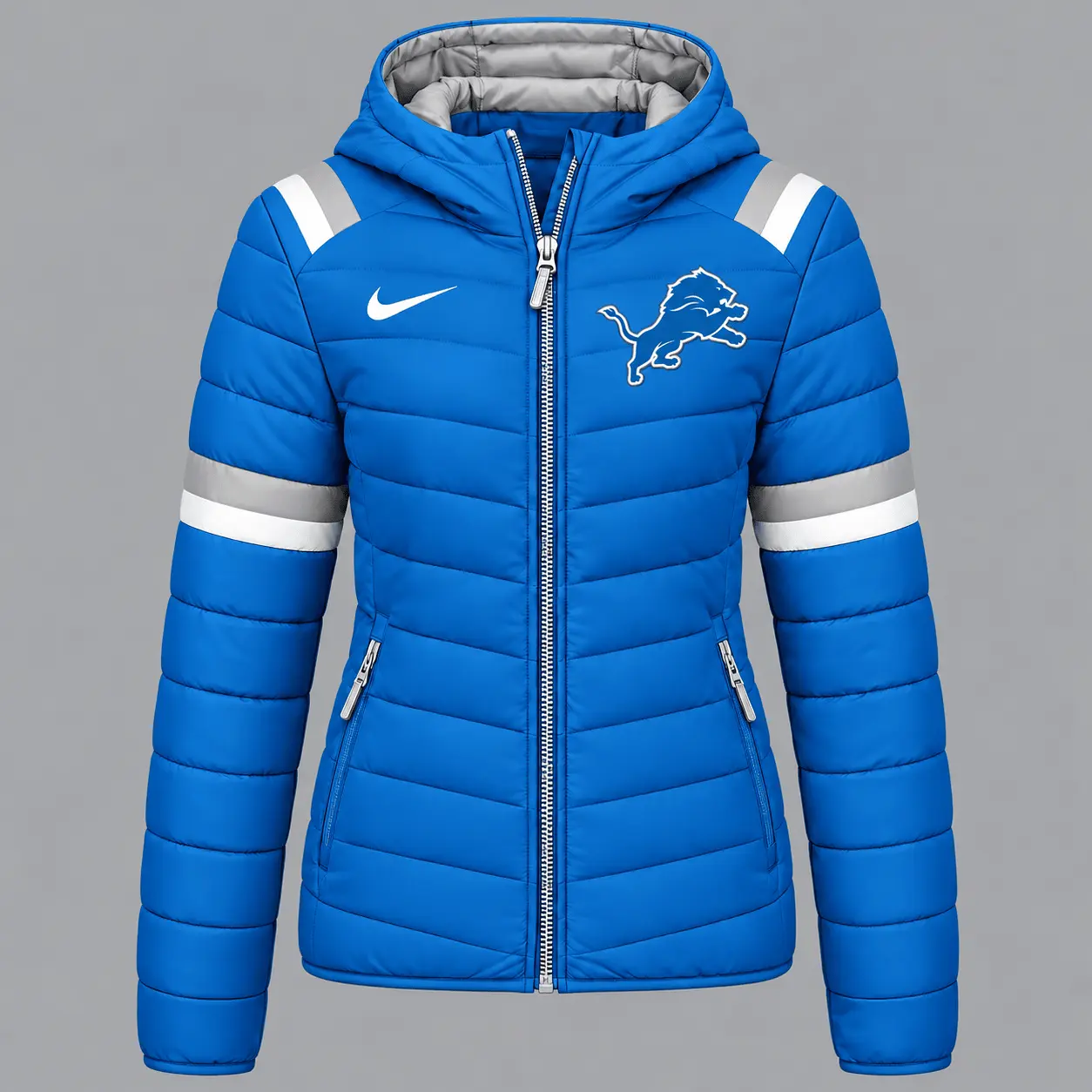 Detroit Lions | Premium NFL Team Pride Split-Panel Hooded Puffer Jacket NY