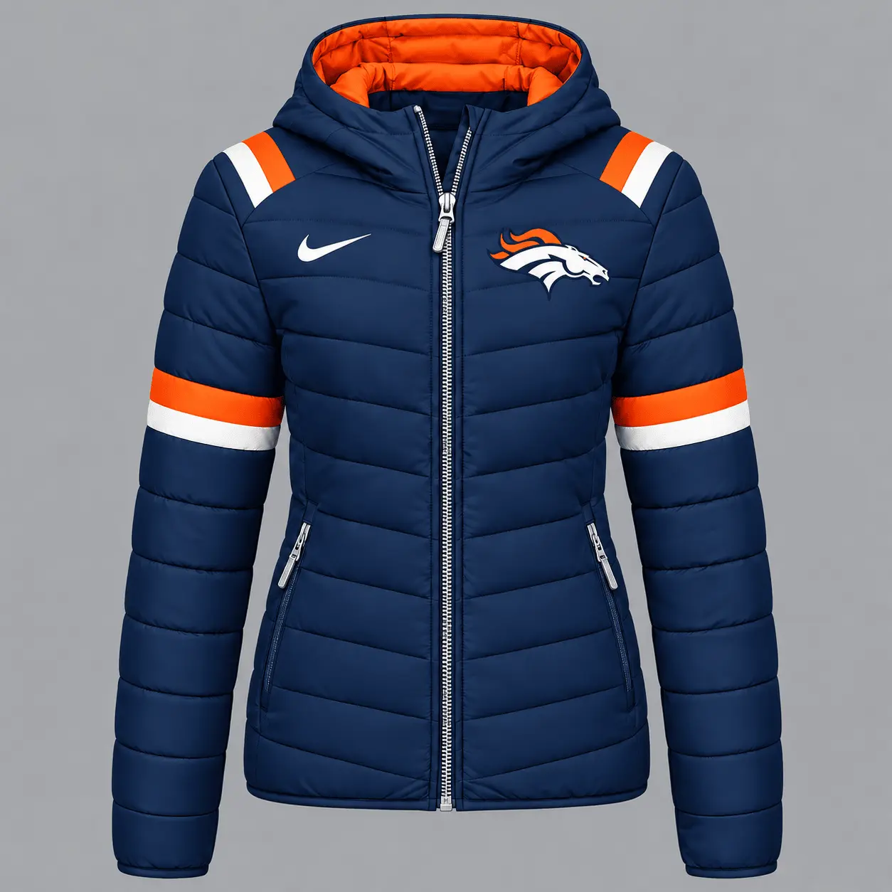 Denver Broncos | Premium NFL Team Pride Split-Panel Hooded Puffer Jacket NY