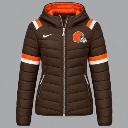 Cleveland Browns | Premium NFL Team Pride Split-Panel Hooded Puffer Jacket NY
