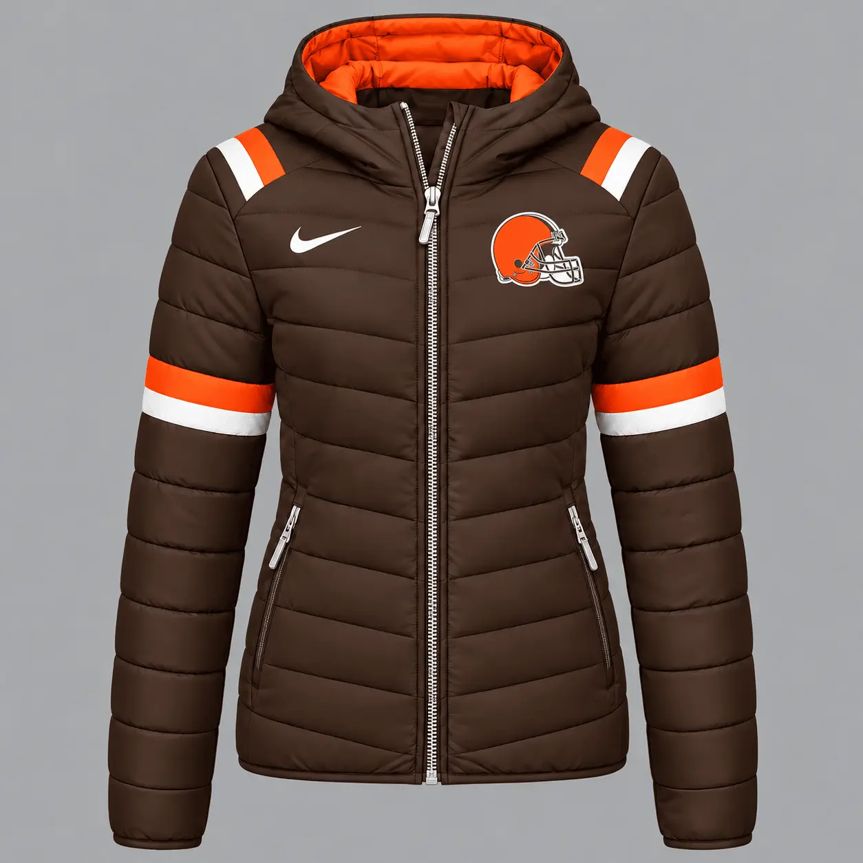 Cleveland Browns | Premium NFL Team Pride Split-Panel Hooded Puffer Jacket NY