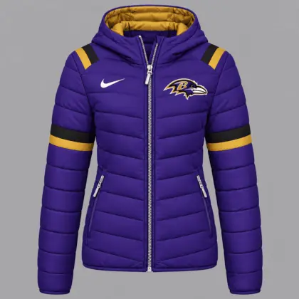 Baltimore Ravens | Premium NFL Team Pride Split-Panel Hooded Puffer Jacket NY
