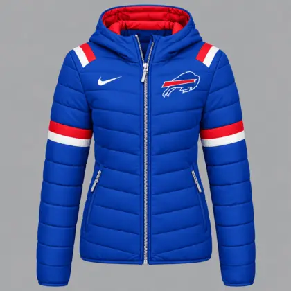 Buffalo Bills | Premium NFL Team Pride Split-Panel Hooded Puffer Jacket NY