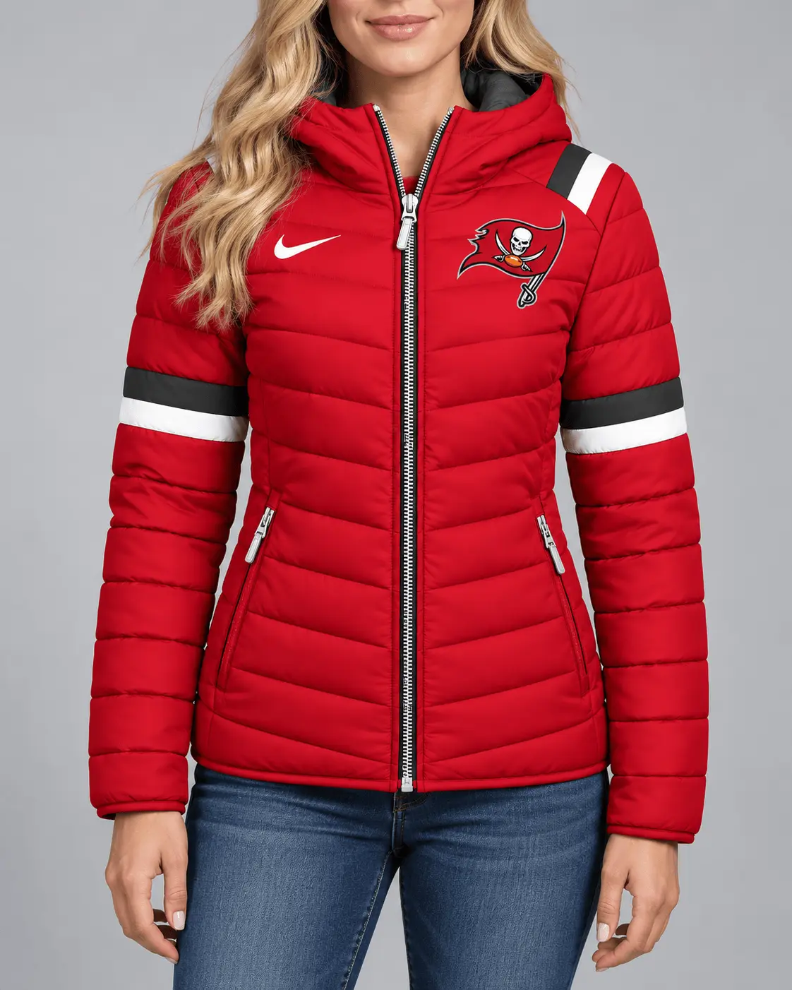 Tampa Bay Buccaneers | Premium NFL Team Pride Split-Panel Hooded Puffer Jacket NY - Image 2