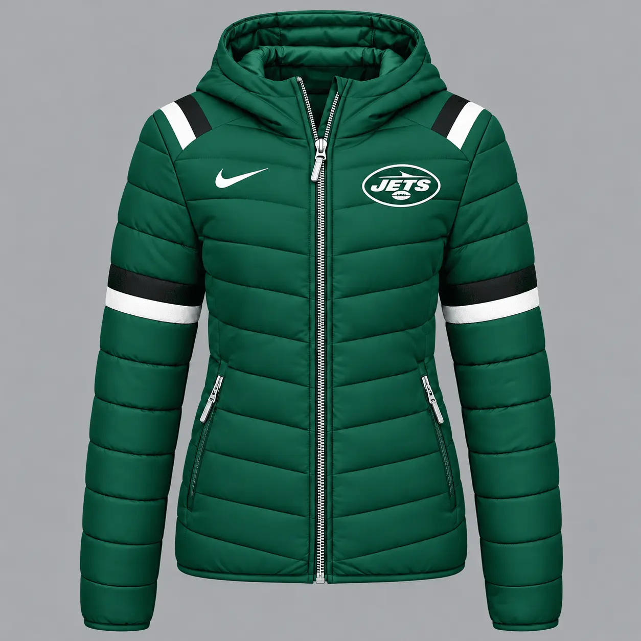 New York Jets | Premium NFL Team Pride Split-Panel Hooded Puffer Jacket NY