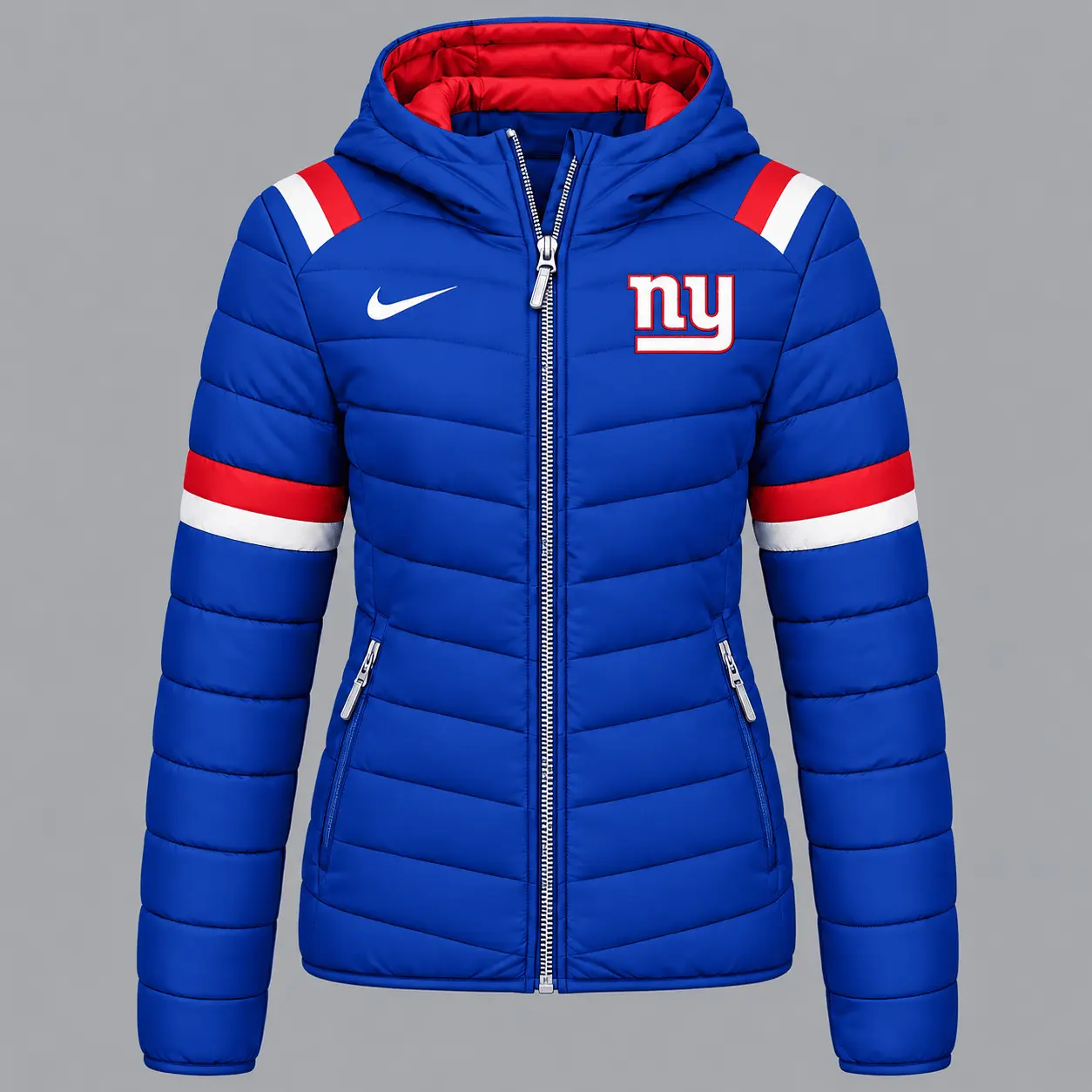 New York Giants | Premium NFL Team Pride Split-Panel Hooded Puffer Jacket NY