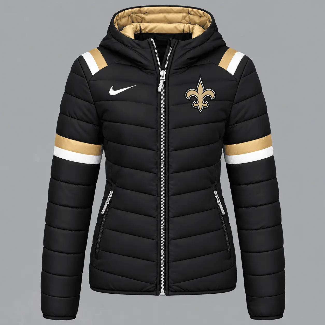 New Orleans Saints | Premium NFL Team Pride Split-Panel Hooded Puffer Jacket NY