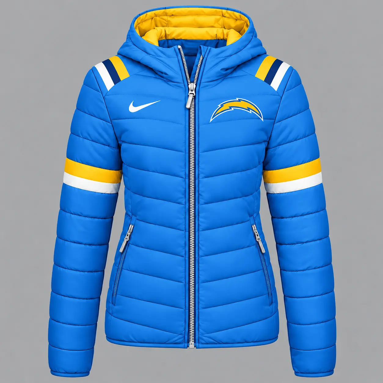 Los Angeles Chargers | Premium NFL Team Pride Split-Panel Hooded Puffer Jacket NY