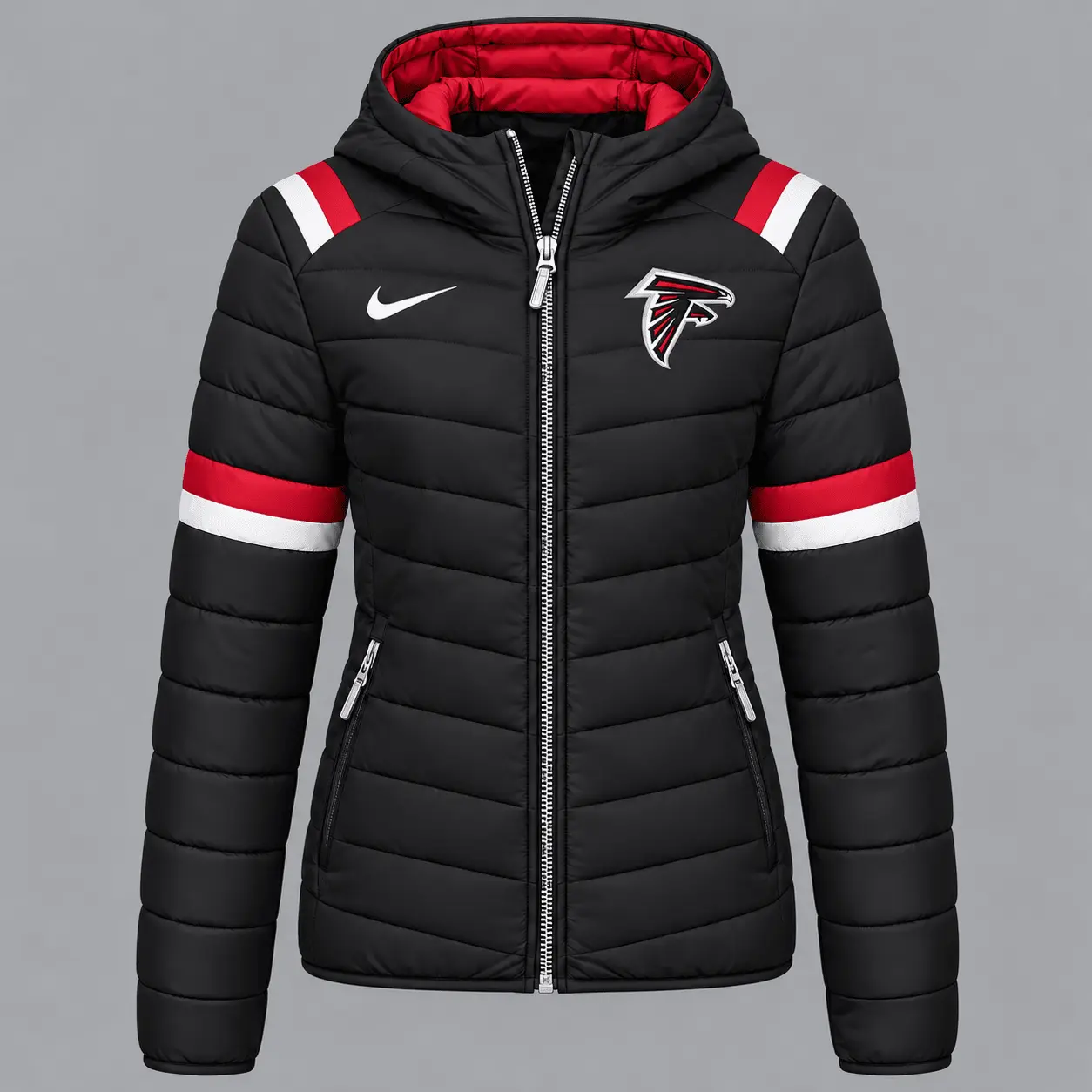 Atlanta Falcons | Premium NFL Team Pride Split-Panel Hooded Puffer Jacket NY
