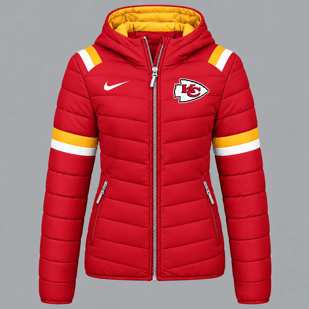 Kansas City Chiefs | Premium NFL Team Pride Split-Panel Hooded Puffer Jacket NY
