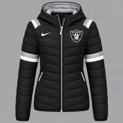 Las Vegas Raiders | Premium NFL Team Pride Split-Panel Hooded Puffer Jacket NY