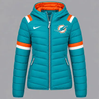 Miami Dolphins | Premium NFL Team Pride Split-Panel Hooded Puffer Jacket NY