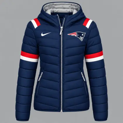 New England Patriots | Premium NFL Team Pride Split-Panel Hooded Puffer Jacket NY