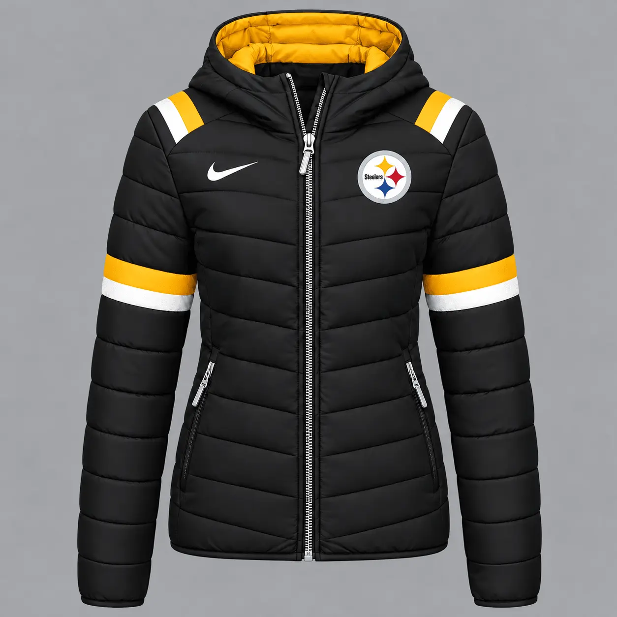 Pittsburgh Steelers | Premium NFL Team Pride Split-Panel Hooded Puffer Jacket NY