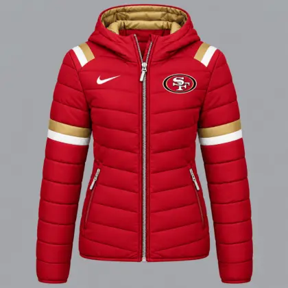 San Francisco 49ers | Premium NFL Team Pride Split-Panel Hooded Puffer Jacket NY