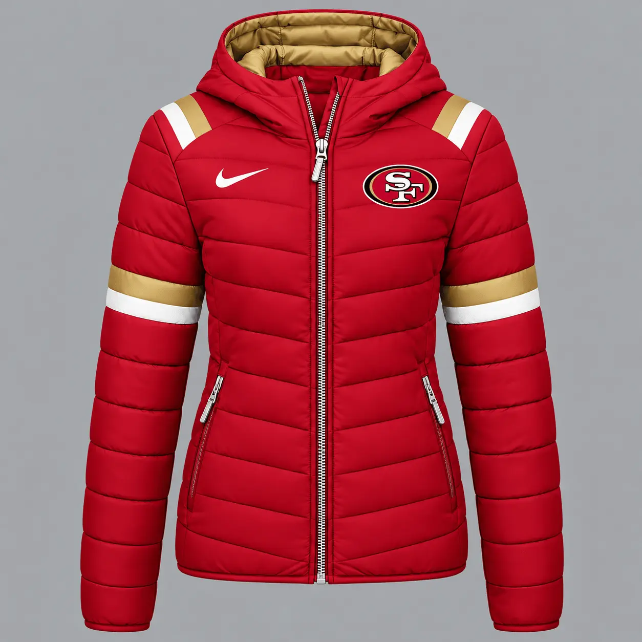 San Francisco 49ers | Premium NFL Team Pride Split-Panel Hooded Puffer Jacket NY