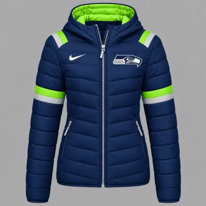 Seattle Seahawks | Premium NFL Team Pride Split-Panel Hooded Puffer Jacket NY