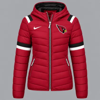 Arizona Cardinals | Premium NFL Team Pride Split-Panel Hooded Puffer Jacket NY