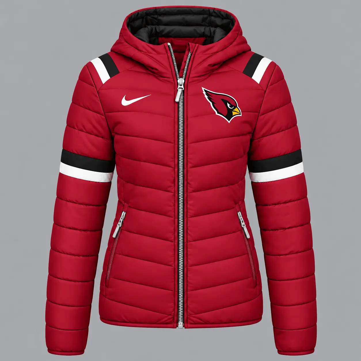 Arizona Cardinals | Premium NFL Team Pride Split-Panel Hooded Puffer Jacket NY