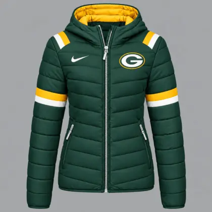 Green Bay Packers | Premium NFL Team Pride Split-Panel Hooded Puffer Jacket NY