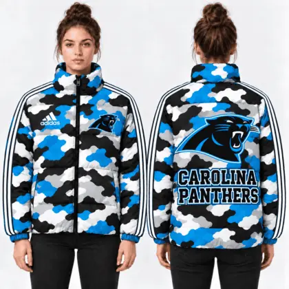 Carolina Panthers | Premium NFL Urban Camo Quilted Puffer Jacket NTH1