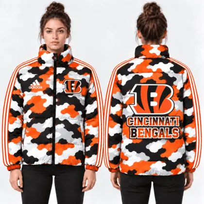 Cincinnati Bengals | Premium NFL Urban Camo Quilted Puffer Jacket NTH1