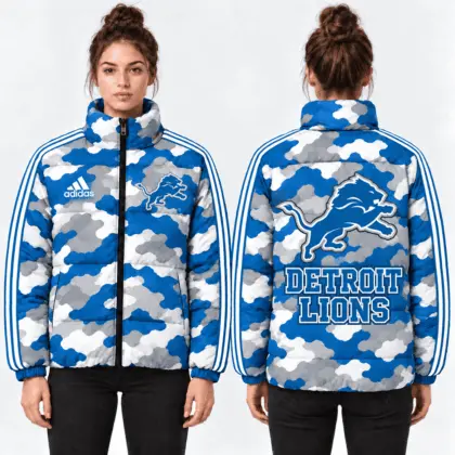 Detroit Lions | Premium NFL Urban Camo Quilted Puffer Jacket NTH1