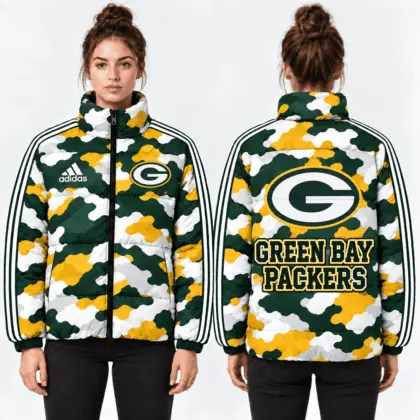 Green Bay Packers | Premium NFL Urban Camo Quilted Puffer Jacket NTH1