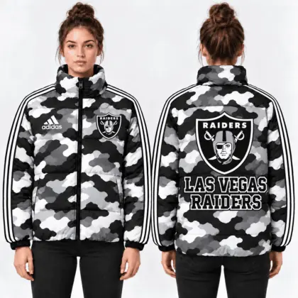 Las Vegas Raiders | Premium NFL Urban Camo Quilted Puffer Jacket NTH1