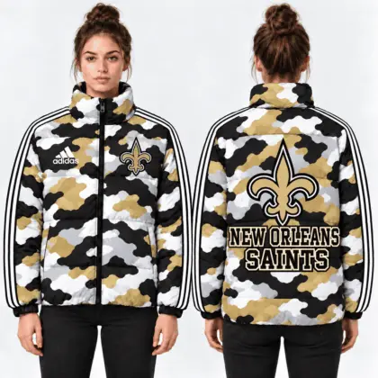 New Orleans Saints | Premium NFL Urban Camo Quilted Puffer Jacket NTH1